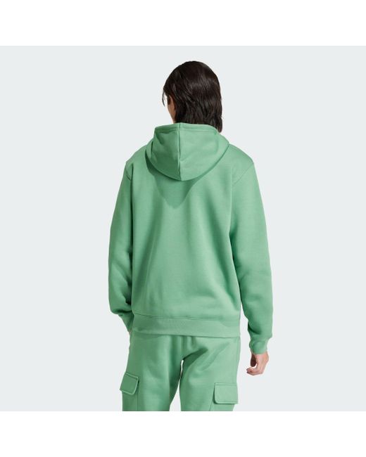 Adidas Green Trefoil Essentials Full-zip Hoodie for men