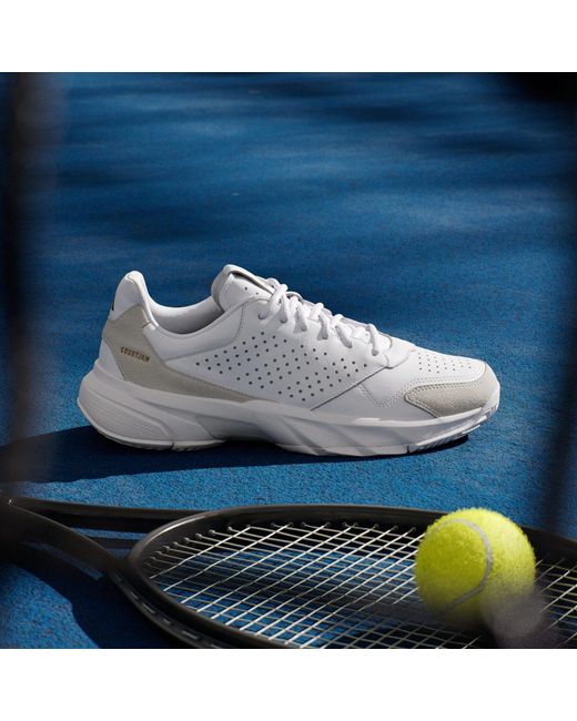 Adidas White Courtjam Control 3 Premium Tennis Shoes