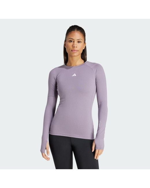 Adidas Purple Techfit Long-sleeve Top Training Long-sleeve Top