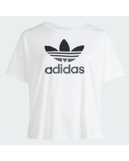 Adidas White Adicolor Trefoil Boxy T-shirt (plus Size)