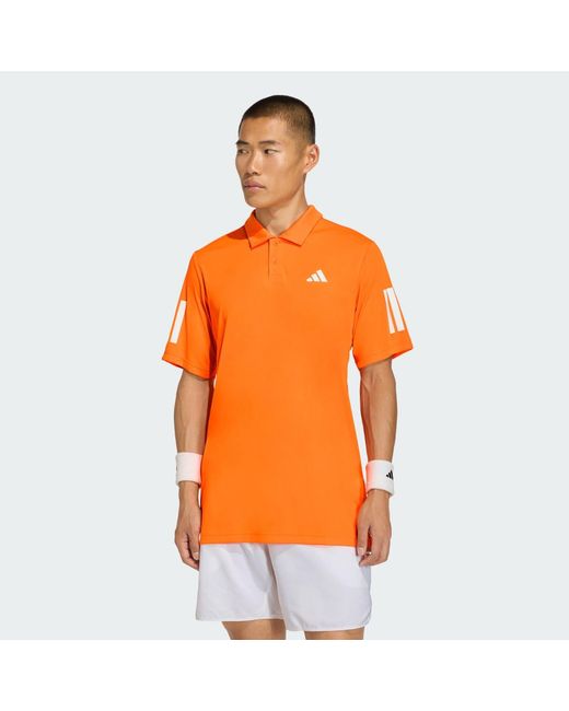 Adidas Orange Club Tennis 3-Stripes Polo Shirt for men