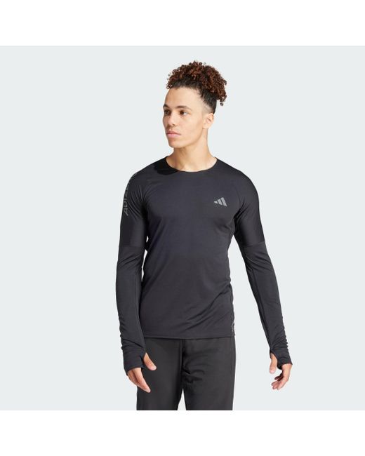 Adidas Black Adizero Running Long Sleeve Long-sleeve Top for men