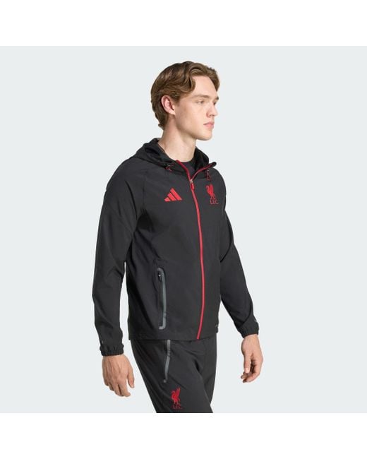 Adidas Black Liverpool Fc Tiro 25 Competition Vis Tech Travel Jacket for men
