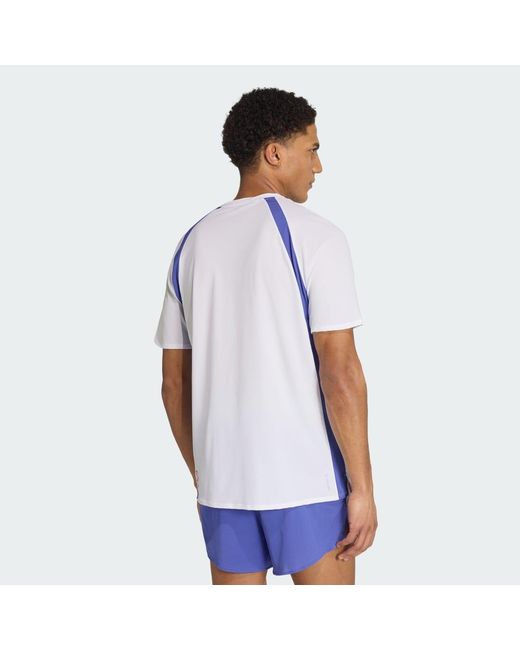 Adidas Blue Adizero Archive Running T-Shirt for men