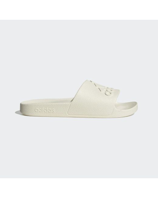Adidas White Adilette Aqua Slides