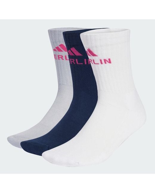 Adidas Blue Bmw Berlin-Marathon 2025 Socks 3 Pair Pack