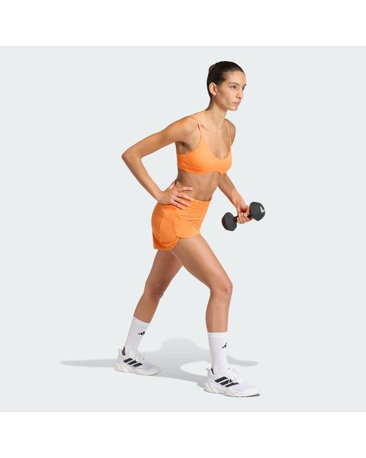 Adidas Orange Optime Essentials Workout Light Support Bra
