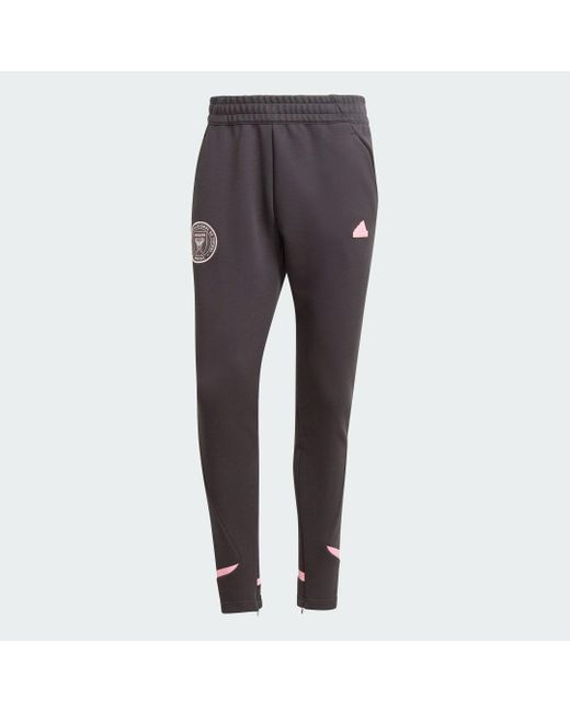 Adidas Gray Inter Miami Cf Designed For Gameday Travel Tracksuit Bottoms for men