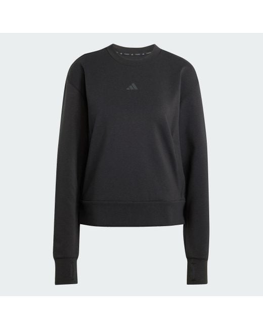 Adidas Black Designed-For-Training Warm-Up Crewneck Sweatshirt
