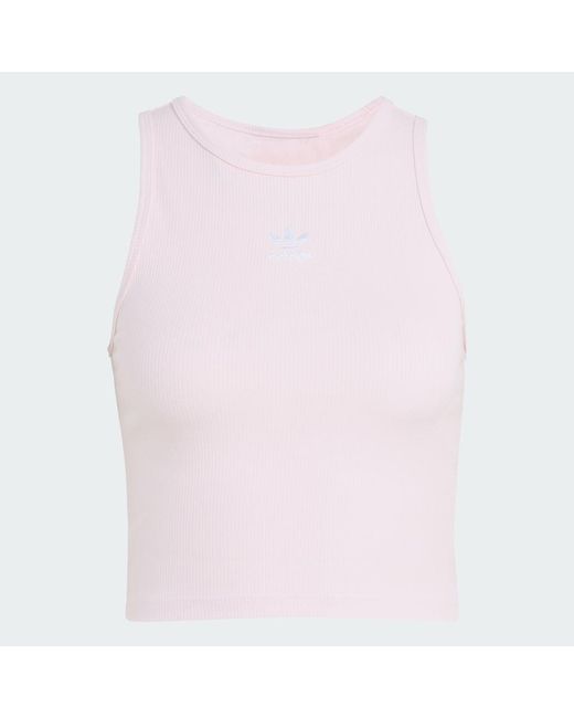 Adidas Purple Essentials Ribbed Tank Top