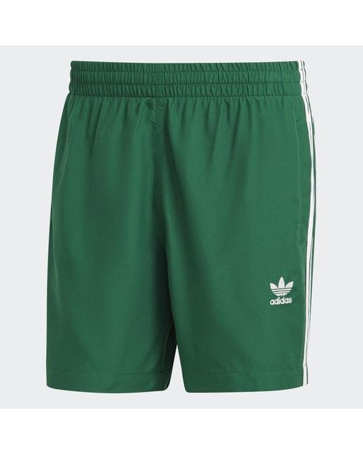 Adidas Green Originals Adicolor 3-Stripes Swim Shorts for men