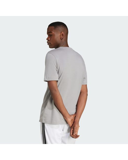 Adidas Gray Lounge Slides Graphic Pocket Tee for men