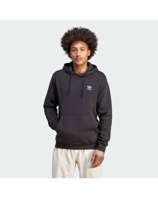 Adidas Black Trefoil Essentials Hoodie for men