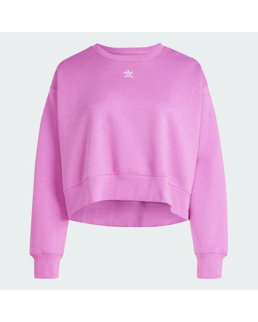 Felpa adicolor Essentials Crew (Curvy) di Adidas in Pink