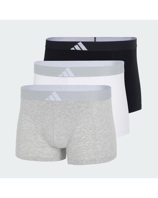 Adidas Blue Active Flex Cotton Body Trunk 3 Pack Underwear for men
