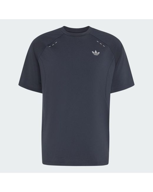 Adidas Blue Tech Trefoil Essentials Polyester T-Shirt for men