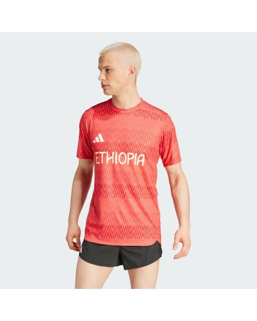 Adidas Red Team Ethiopia Heat.Rdy Training T-Shirt for men