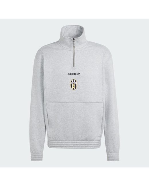Adidas Gray Juventus Turin Eqt Half Zip Top for men