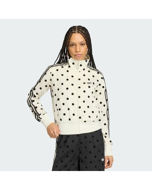Adidas Black Satin Polka Dots Tt Track Top
