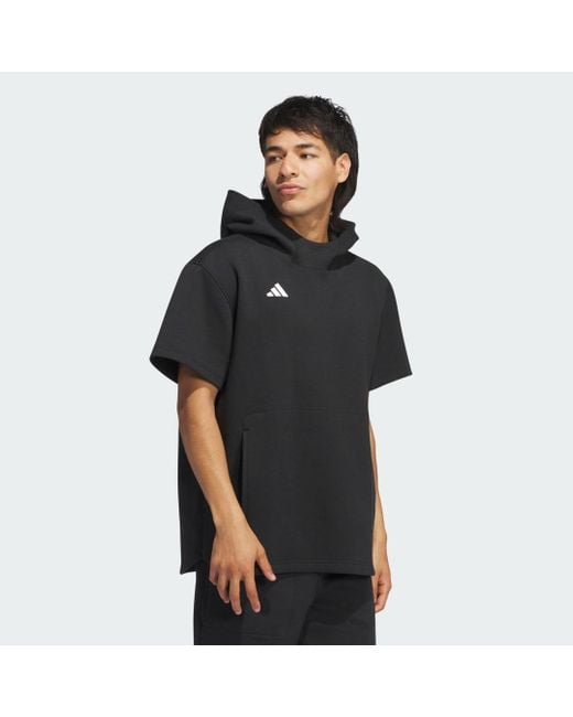 adidas Dugout Short Sleeve Hoodie Gender Neutral in Black Lyst UK
