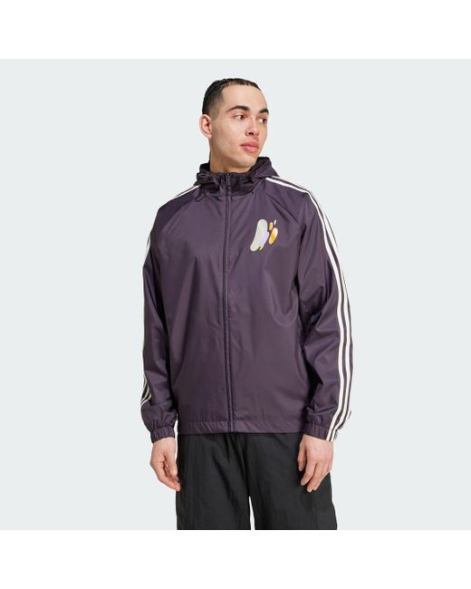 Adidas Purple Real Madrid Seasonal Windbreaker for men