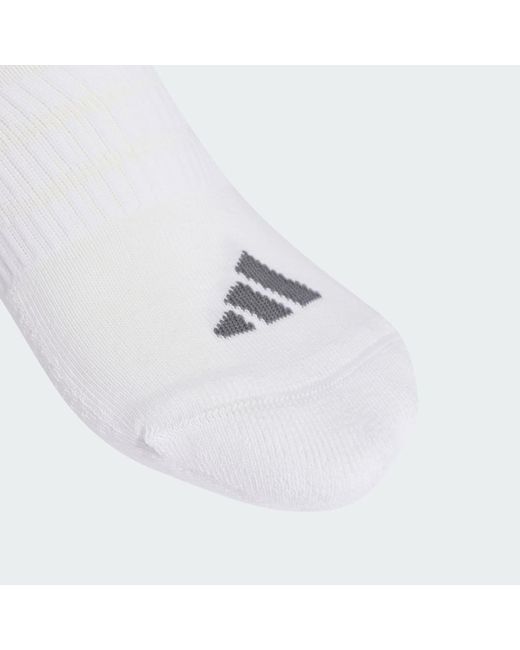 Adidas White Cushioned Essentials Low Cut Socks 3 Pair Pack