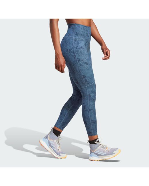 Leggings Terrex Multi Allover Print di Adidas in Blue