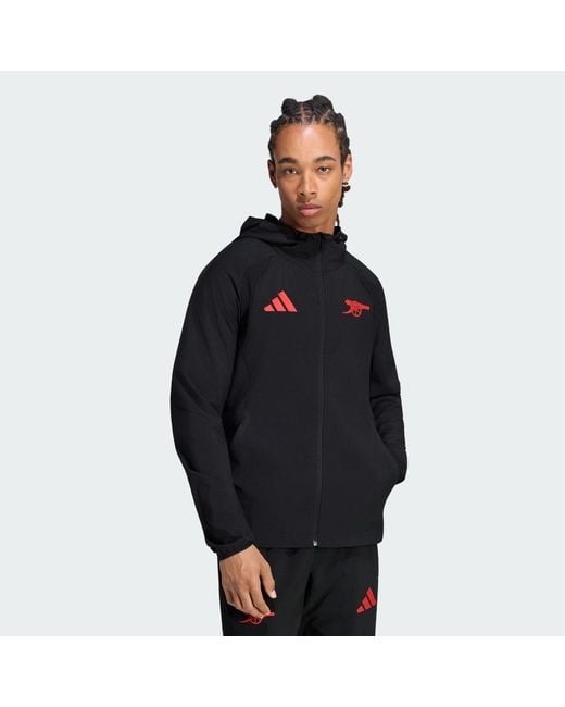 Adidas Black Arsenal Fc Tiro Travel Windbreaker for men