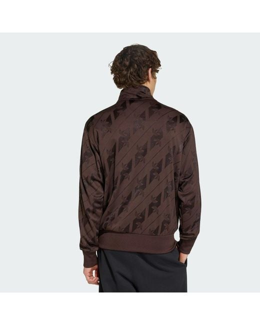 Adidas Brown Monogram Firebird Track Top for men