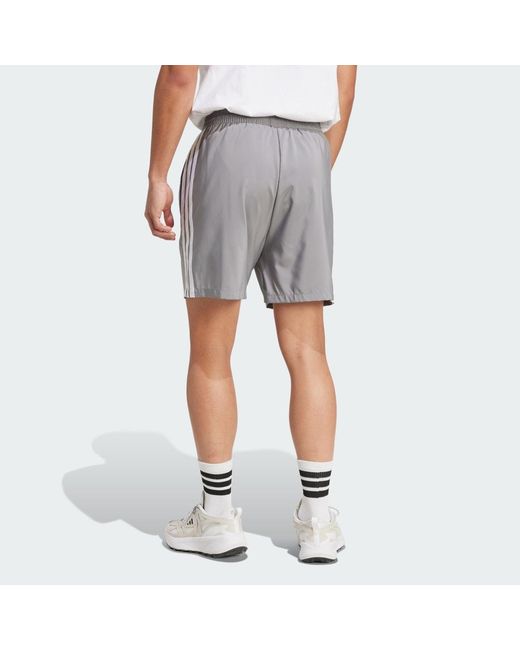 Adidas Gray Essentials 3-Stripes Chelsea Shorts for men