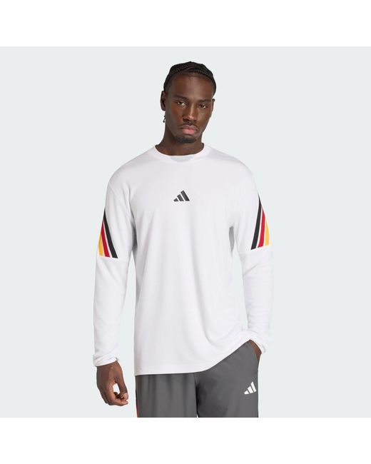Adidas White Dbb Basketball Long Sleeve Long-Sleeve Top for men