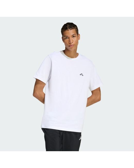 Adidas White Summer Slide Trim Graphic T-Shirt for men