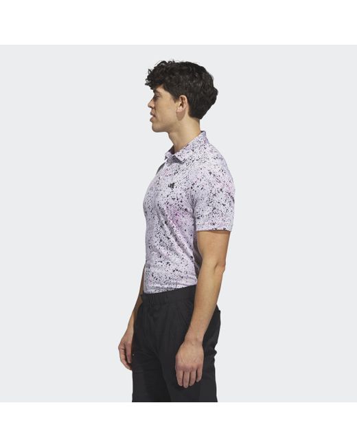 Adidas Purple Jacquard Golf Polo Shirt for men