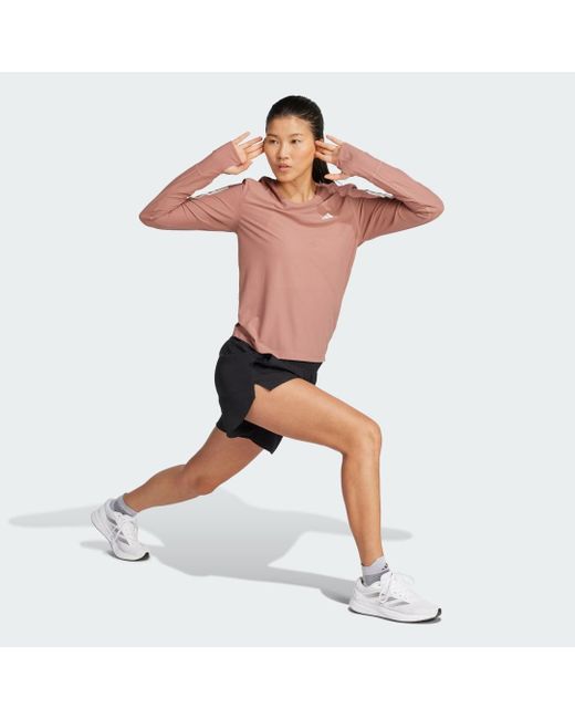 Adidas Pink Own The Run Long Sleeve Long-Sleeve Top