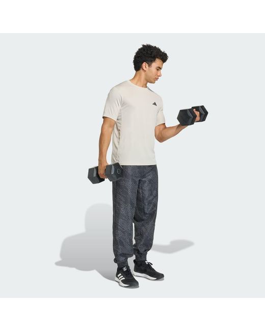 Adidas White Workout Essentials Base T-Shirt for men