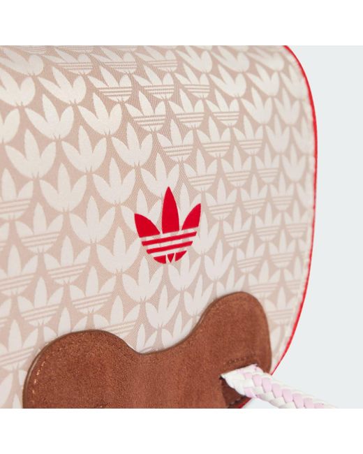 Adidas Pink Trefoil Monogram Jacquard Suede Satchel Bag