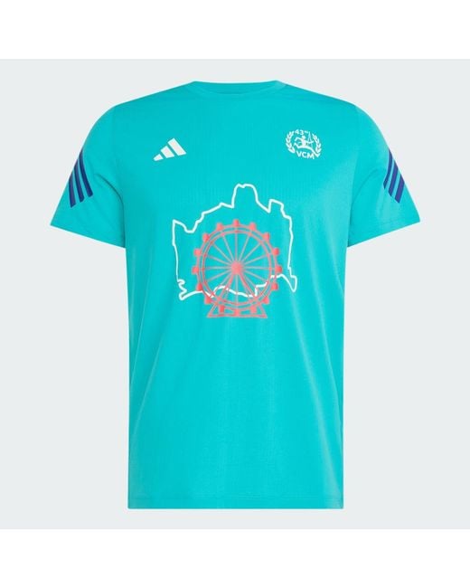 Adidas Blue Vienna Marathon Running Event T-Shirt Short Sleeve for men