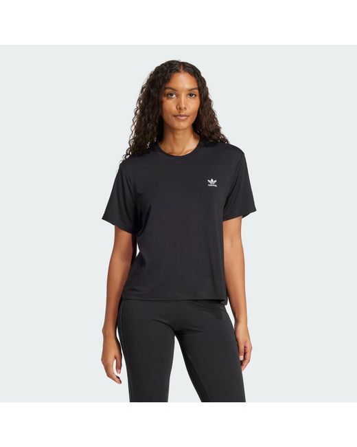 Adidas Originals Black Snakeskin Trefoil Tee