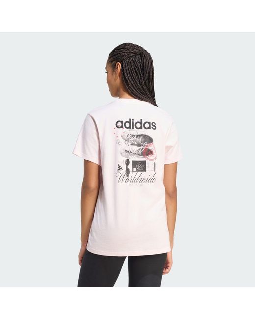 Adidas White Travel Loose Graphic T-Shirt