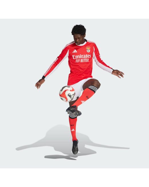 Adidas Red Benfica 25/26 Long Sleeve Home Jersey for men