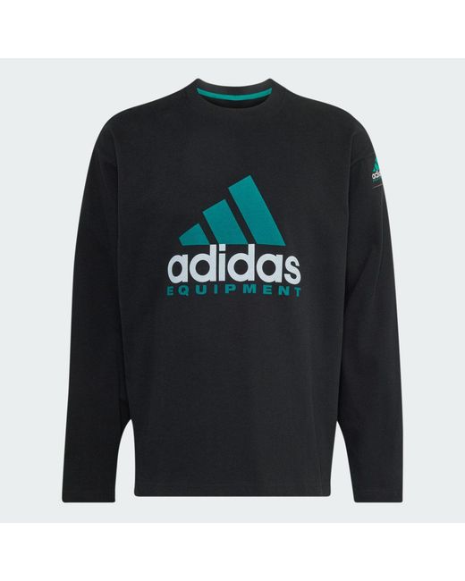 Adidas Black Equipment Essentials Long Sleeve T-Shirt for men