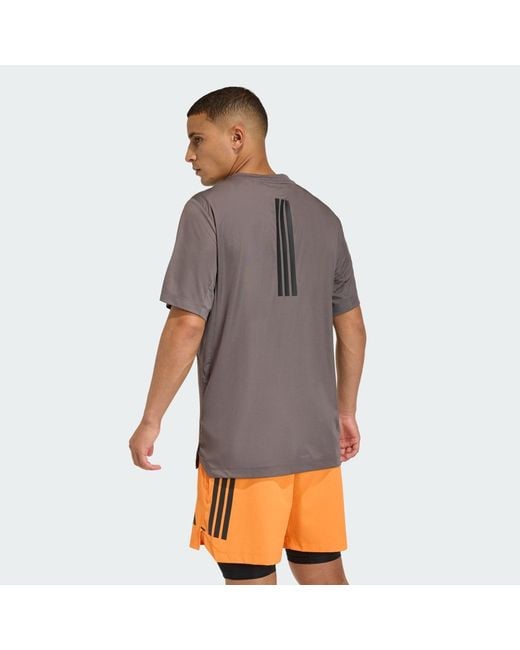 Adidas Gray Gym & Training D4T Primelift 3 Stripes T-Shirt Ke9936 for men