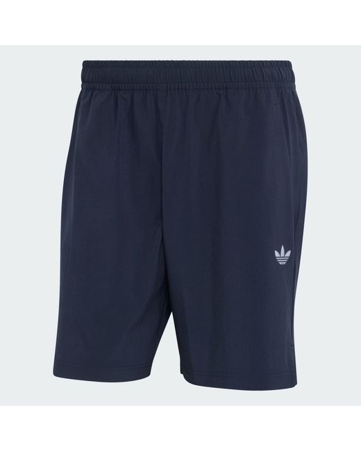 Adidas Blue Tech Trefoil Essentials Polyester Shorts for men