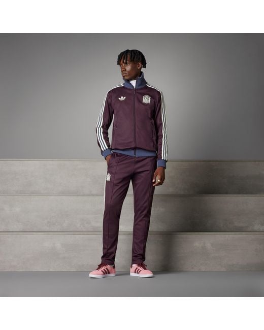 Maroon adidas cheap track top