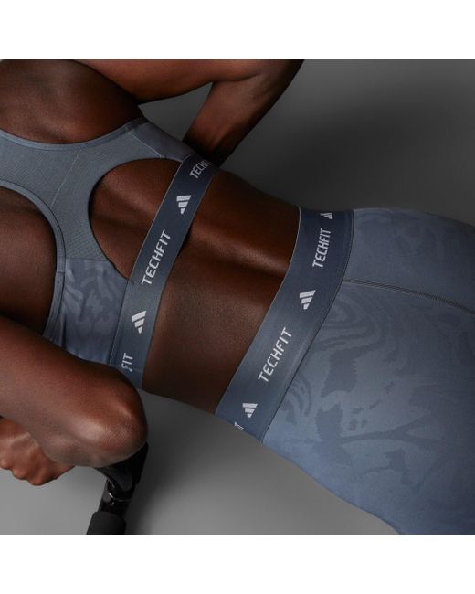 Leggings 7/8 Techfit Printed di Adidas in Gray