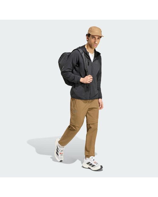 Adidas Black Terrex Xperior Climawarm+ Ventknit Fleece Hooded Jacket for men