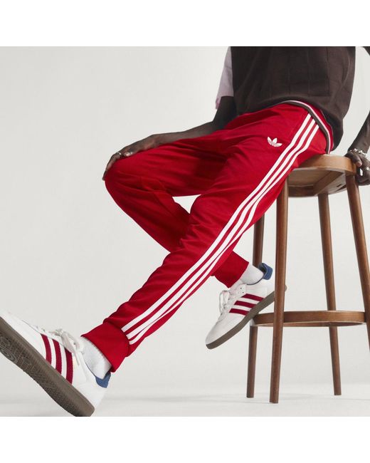 Adidas Red Sst Track Pants for men