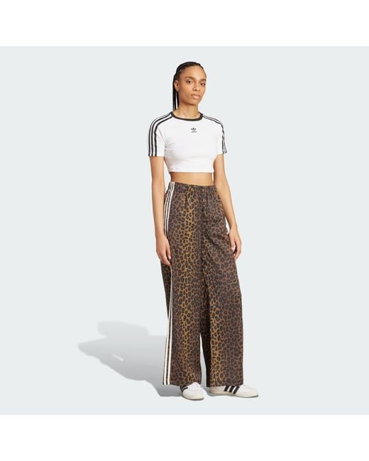 Adidas Brown Originals Wide Leg Satin Joggers