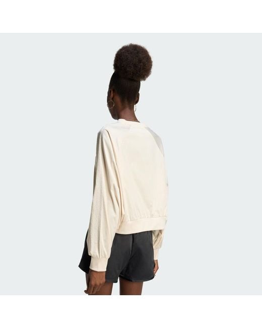 Adidas White Pearl Jacquard Sweatshirt