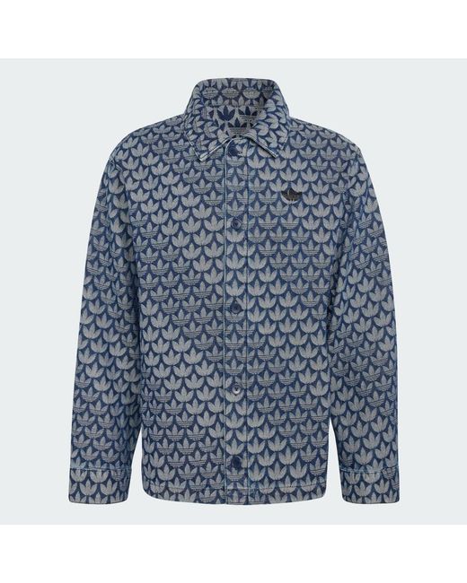 Adidas Blue Denim Monogram Shirt for men